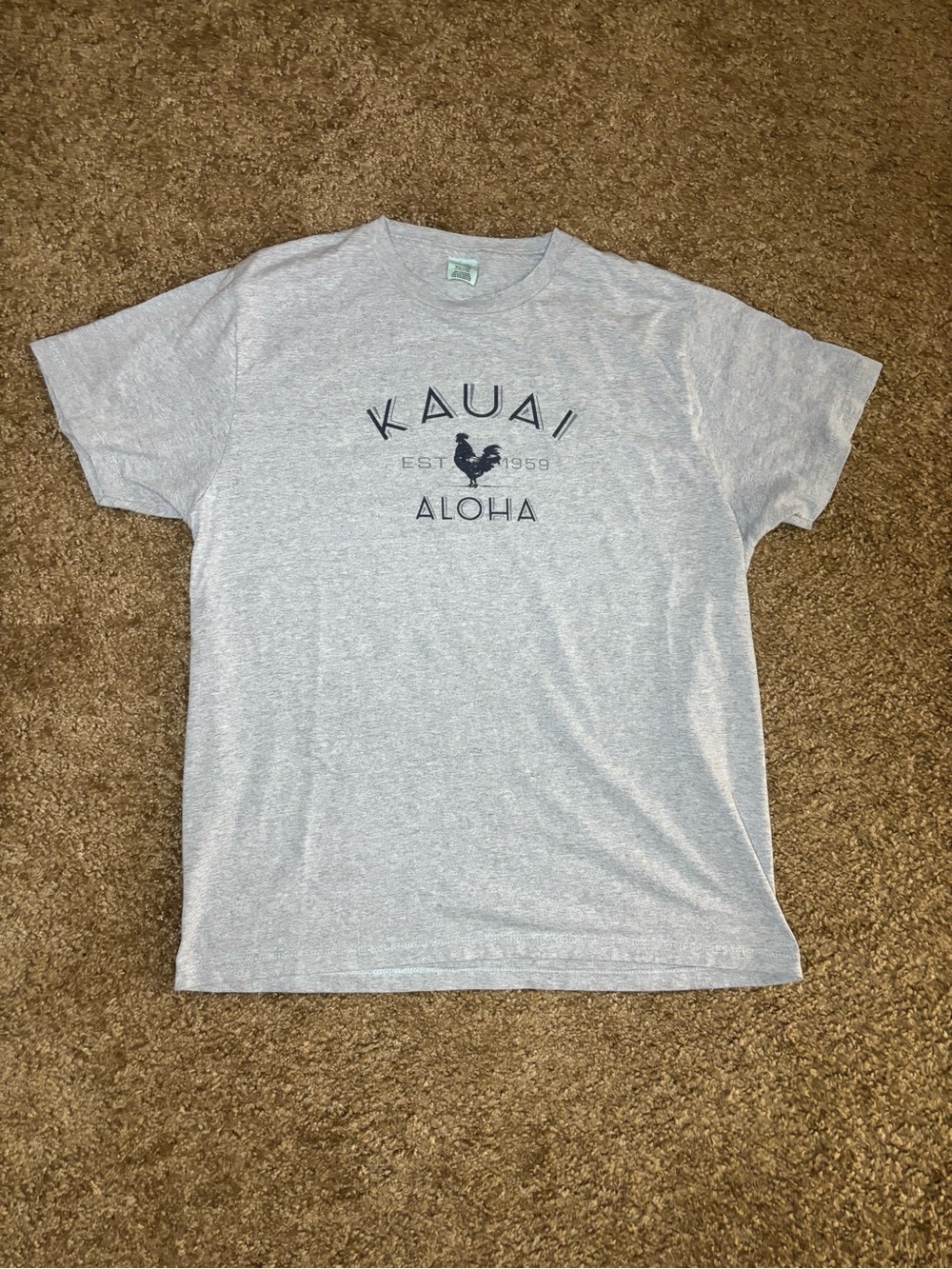 Pacifica Light Gray Kauai Aloha Graphic Tee